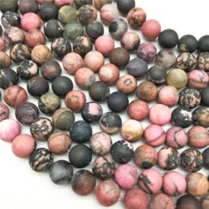 Shop Rhodonite Round Beads! 8mm Matte Rhodonite Beads, Round Gemstone Beads, Wholesale Beads | Natural genuine round Rhodonite beads for beading and jewelry making.  #jewelry #beads #beadedjewelry #diyjewelry #jewelrymaking #beadstore #beading #affiliate #ad