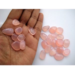 Shop Rose Quartz Cabochons! 14-17mm Rose Quartz Chalcedony Rose Cut Cabochon, Light Pink Chalcedony Faceted Cabochons For Jewelry (5Pcs To 10Pcs Options) | Natural genuine stones & crystals in various shapes & sizes. Buy raw cut, tumbled, or polished gemstones for making jewelry or crystal healing energy vibration raising reiki stones. #crystals #gemstones #crystalhealing #crystalsandgemstones #energyhealing #affiliate #ad