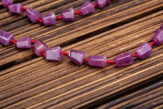 Ruby Corundum Faceted Beads 8-9.5mm (etb00921) Unique Jewelry/vintage Jewelry/gemstone Necklace