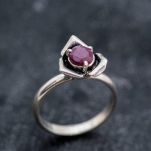 Shop Ruby Rings! Red Rose Ring, Real Ruby Ring, Flower Ring, Natural Ruby, Vintage Ruby Ring, July Birthstone Ring, Rose Ring, Red Flower Ring, Solid Silver | Natural genuine Ruby rings, simple unique handcrafted gemstone rings. #rings #jewelry #shopping #gift #handmade #fashion #style #affiliate #ad