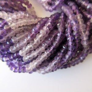 Shop Amethyst Rondelle Beads! Shaded Amethyst Rondelle Beads, 3mm Faceted Rondelle Beads, Amethyst Gemstone Beads, 13 Inch Strand, GDS650 | Natural genuine rondelle Amethyst beads for beading and jewelry making.  #jewelry #beads #beadedjewelry #diyjewelry #jewelrymaking #beadstore #beading #affiliate #ad
