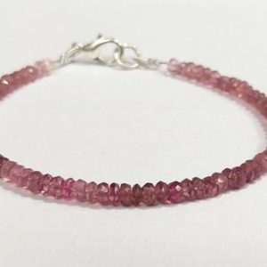 Shop Pink Tourmaline Bracelets! Shaded Pink Tourmaline Bracelet, Tourmaline Jewelry Bracelet, Faceted Dainty Pink Tourmaline Jewellery, Beaded Tiny 7" Bracelet | Natural genuine Pink Tourmaline bracelets. Buy crystal jewelry, handmade handcrafted artisan jewelry for women.  Unique handmade gift ideas. #jewelry #beadedbracelets #beadedjewelry #gift #shopping #handmadejewelry #fashion #style #product #bracelets #affiliate #ad