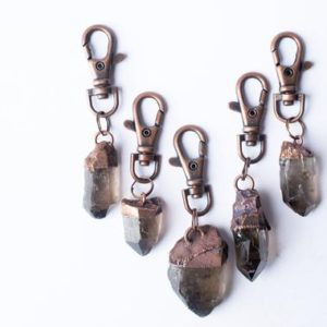 Smokey Quartz crystal keychain | Raw crystal keychain | Smokey Quartz crystal key clip | Raw quartz key chain | Raw mineral gift | Natural genuine stones & crystals in various shapes & sizes. Buy raw cut, tumbled, or polished gemstones for making jewelry or crystal healing energy vibration raising reiki stones. #crystals #gemstones #crystalhealing #crystalsandgemstones #energyhealing #affiliate #ad