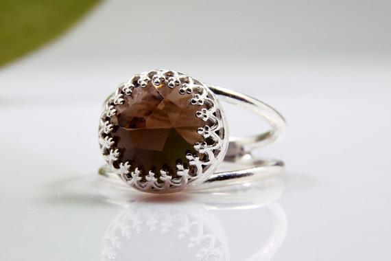 Silver Ring · Smoky Quartz Ring · Small Ring · Stackable Ring · Stacking Gemstone Ring · Stack Ring · Stone Ring · Sterling Ring