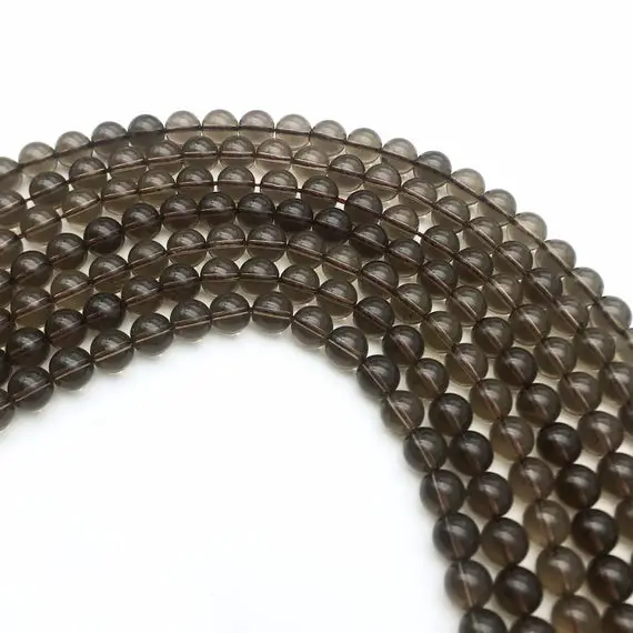 6mm Smoky Quartz Beads, Round Gemstone Beads, Wholesale Beads