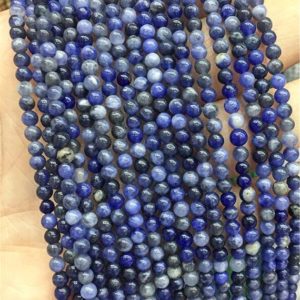 Shop Sodalite Round Beads! 4mm Sodalite Beads, Round Gemstone Beads, Wholesale Beads | Natural genuine round Sodalite beads for beading and jewelry making.  #jewelry #beads #beadedjewelry #diyjewelry #jewelrymaking #beadstore #beading #affiliate #ad