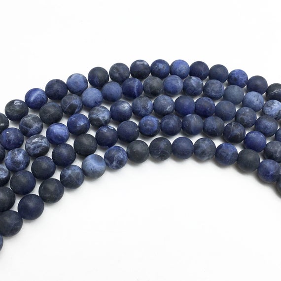 6mm Matte Sodalite Beads, Round Gemstone Beads, Wholasela Beads