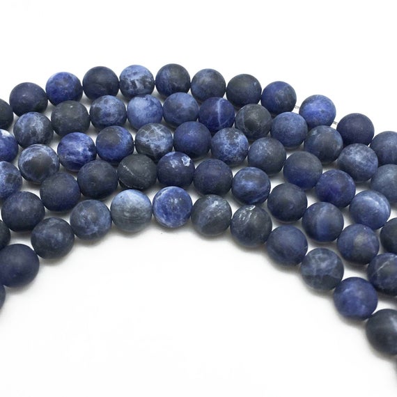 8mm Matte Sodalite Beads, Round Gemstone Beads, Wholesale Beads