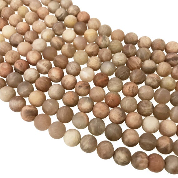 10mm Natural Matte Sunstone Beads, Round Gemstone Beads, Wholesale Beads