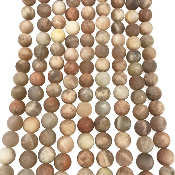 8mm Natural Matte Sunstone Beads, Round Gemstone Beads, Wholesale Beads
