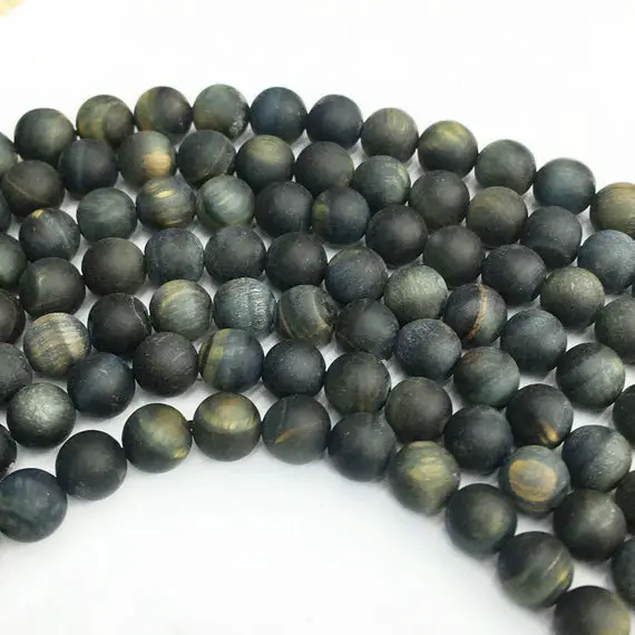 8mm Matte Tiger Eye Beads, Round Gemstone Beads, Wholesale Beads