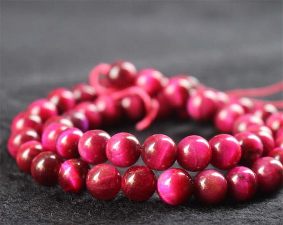 Natural Rose Red Tiger's Eye Smooth And Round Beads,6mm/8mm/10mm/12mm Tiger's Eye Beads Bulk Supply,15 Inches One Strand