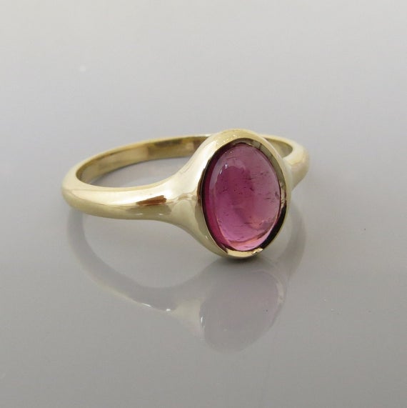 Tourmaline Ring , Pink Tourmaline Ring , Solid Gold And Gemstone Ring , 14 K Gold Ring , Fine Jewelry , Engagement Ring