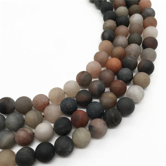 10mm Matte Chinese Tourmaline Beads, Round Gemstone Beads, Wholesale Beads