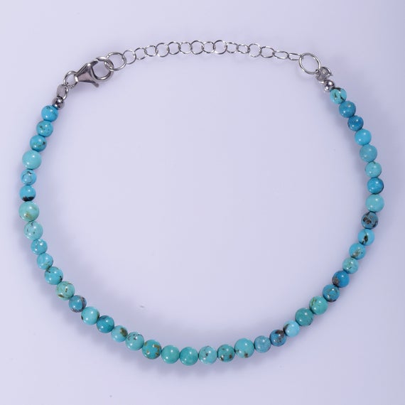 Ombre Turquoise Bracelet Gemstone Bracelet Turquoise Beaded Bracelet Turquoise Jewelry Gift For Wife Christmas Gift Wedding Gift