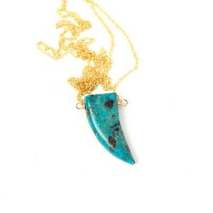 Shop Turquoise Pendants! Turquoise necklace – turquoise tusk necklace – coachella necklace – a genuine mexican turquoise pendant on a 14k gold vermeil chain | Natural genuine Turquoise pendants. Buy crystal jewelry, handmade handcrafted artisan jewelry for women.  Unique handmade gift ideas. #jewelry #beadedpendants #beadedjewelry #gift #shopping #handmadejewelry #fashion #style #product #pendants #affiliate #ad