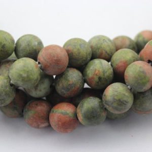 Shop Unakite Round Beads! 2.0mm Hole Unakite Matte Round Beads 8mm 10mm 15.5" Strand | Natural genuine round Unakite beads for beading and jewelry making.  #jewelry #beads #beadedjewelry #diyjewelry #jewelrymaking #beadstore #beading #affiliate #ad