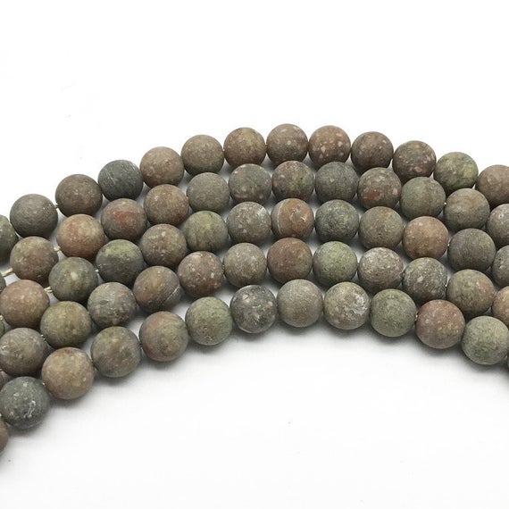 8mm Matte Unakite Beads, Round Gemstone Beads, Wholasela Beads