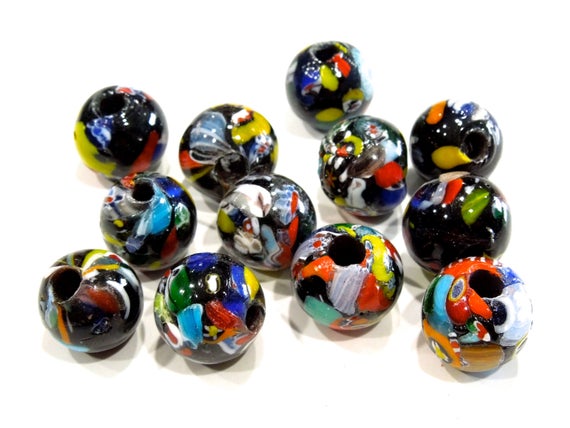 Vintage: 5pcs - Old Unique Large Furnace Crafted Glass Beads - Aged Beads - Furnace Crafted - Artisan Made - Unique Find