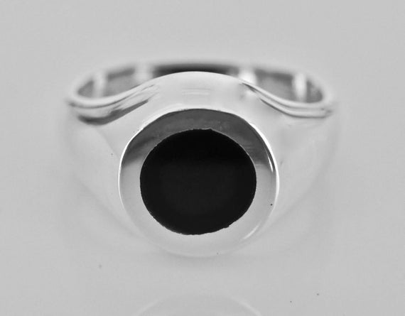 Whitby Jet Ring Sterling Silver Ring - Handmade