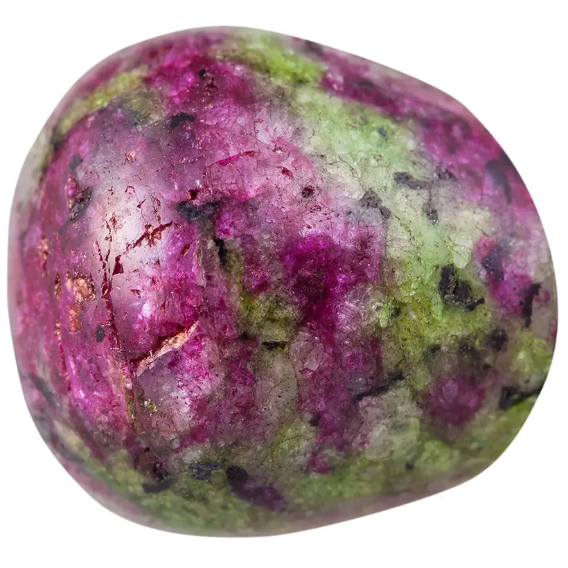 Ruby zoisite is a healing and energizing stone, helping you recover your natural vitality and sense of joy at being alive.  Learn more about Ruby Zoisite meaning + healing properties, benefits & more. Visit to find gemstone meanings & info about crystal healing, stone powers, and chakra stones. Get some positive energy & vibes! #gemstones #crystals #crystalhealing #beadage