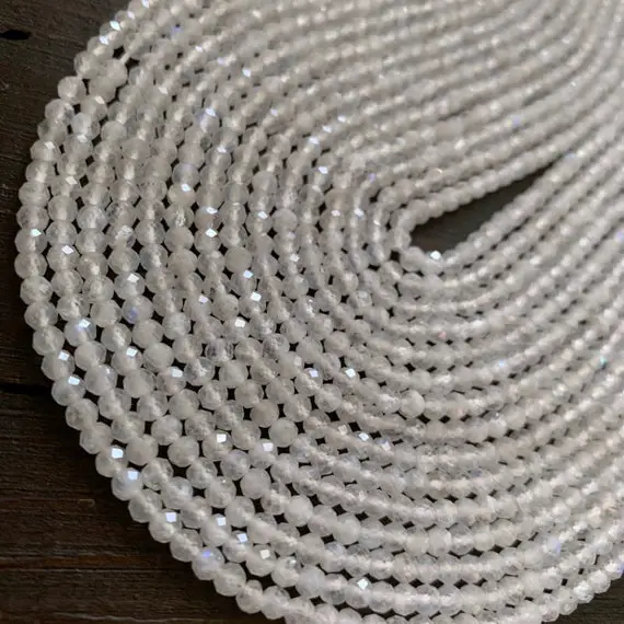 1/2 Strand White Topaz Round Beads
