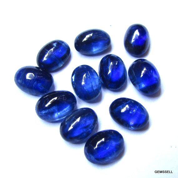 1 Pieces 6x8mm Kyanite Cabochon Oval Loose Gemstone, Natural Kyanite Oval Cabochon Gemstone, Unheated Or Untreated 100% Natural
