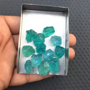 10 Pieces Untreated Raw 12-14 MM Gemstone, Natural Blue Apatite Loose Gemstone Rough, Raw Stones Natural Gemstones Crystals Apatite Raw |  #affiliate