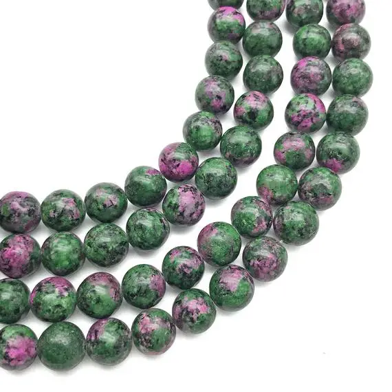 10mm Ruby Zoisite Beads, Round Gemstone Beads, Wholesale Beads