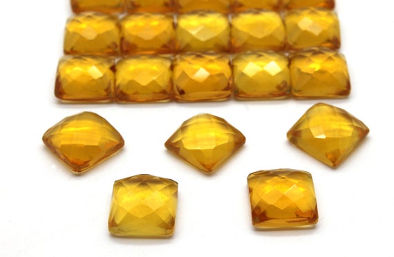 12x12mm Square Citrine,citrine Cabochon,faceted Citrine,faceted Gemstone,square Cabochons,gemstone Cabochons - Aa Quality - 1 Stone