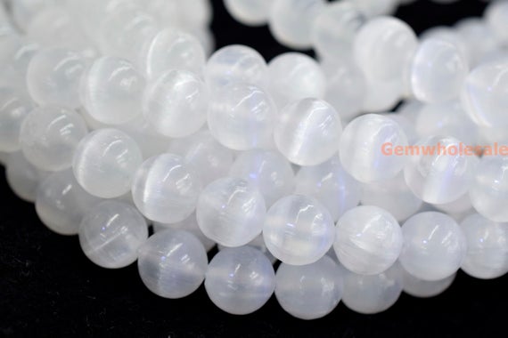 15.5" Natural White Calcite 6mm/8mm/10mm Round Beads, Semi-precious Stone Jgso