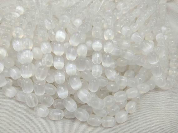 16inch Selenite  Beaded Healing Jewelry - Protection, Guardians, Dispels Negative Energy 4-12mm