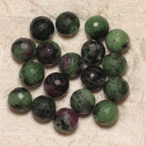 Shop Ruby Zoisite Faceted Beads! 2PC – stone – Ruby-Zoisite beads 12mm 4558550032492 faceted balls | Natural genuine faceted Ruby Zoisite beads for beading and jewelry making.  #jewelry #beads #beadedjewelry #diyjewelry #jewelrymaking #beadstore #beading #affiliate #ad