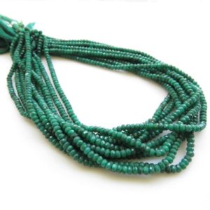 Shop Emerald Round Beads! 3mm Natural Green Corundum Emerald Round Beads , Faceted Emerald Green Corundum Faceted Beads, 12 Inch Strand, GDS1434 | Natural genuine round Emerald beads for beading and jewelry making.  #jewelry #beads #beadedjewelry #diyjewelry #jewelrymaking #beadstore #beading #affiliate #ad