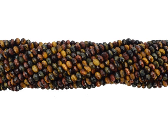 5x8mm Faceted Red Tiger Eye Rondelle Bead Strand (16 Inches Long)