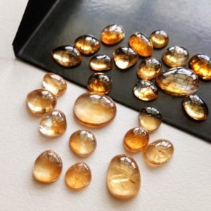 6-11mm Citrine Cabochons, Natural Plain Free Form Shape Citrine Flat Back Cabochons (5 Pcs To 10 Pcs Options) – PDG205 | Natural genuine stones & crystals in various shapes & sizes. Buy raw cut, tumbled, or polished gemstones for making jewelry or crystal healing energy vibration raising reiki stones. #crystals #gemstones #crystalhealing #crystalsandgemstones #energyhealing #affiliate #ad