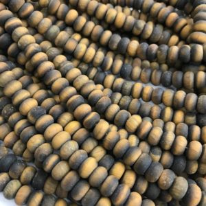 Shop Tiger Eye Rondelle Beads! 8x5mm Matte Tiger Eye Rondelle Beads , 15.5 Inch Strand,Approx 78Beads | Natural genuine rondelle Tiger Eye beads for beading and jewelry making.  #jewelry #beads #beadedjewelry #diyjewelry #jewelrymaking #beadstore #beading #affiliate #ad