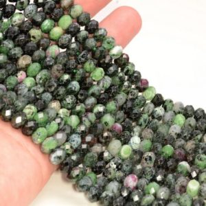Shop Ruby Zoisite Rondelle Beads! 8x5MM Ruby Zoisite Gemstone Grade AB Micro Faceted Rondelle Beads 15.5 inch Full Strand BULK LOT 1,2,6,12 and 50(80009944-A203) | Natural genuine rondelle Ruby Zoisite beads for beading and jewelry making.  #jewelry #beads #beadedjewelry #diyjewelry #jewelrymaking #beadstore #beading #affiliate #ad