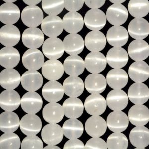 Shop Selenite Beads! AAA Genuine Selenite White Cat's Eye Gemstone 4mm 6mm 8mm 10mm Round Loose Beads BULK LOT 1,2,6,12 and 50 (A210) | Natural genuine round Selenite beads for beading and jewelry making.  #jewelry #beads #beadedjewelry #diyjewelry #jewelrymaking #beadstore #beading #affiliate #ad