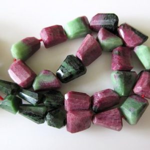 Shop Ruby Zoisite Chip & Nugget Beads! AAA Ruby Zoisite Step Cut Tumbles Beads, Faceted Natural Ruby Zoisite, 10mm To 15mm, 6 Inch Half Strand, DDS511 | Natural genuine chip Ruby Zoisite beads for beading and jewelry making.  #jewelry #beads #beadedjewelry #diyjewelry #jewelrymaking #beadstore #beading #affiliate #ad