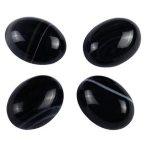 Shop Agate Cabochons! 2pcs AAA Natural Black Stripe Agate Oval Cabochon Flatback Gemstone Cabochons 18x13mm #GO51 | Natural genuine stones & crystals in various shapes & sizes. Buy raw cut, tumbled, or polished gemstones for making jewelry or crystal healing energy vibration raising reiki stones. #crystals #gemstones #crystalhealing #crystalsandgemstones #energyhealing #affiliate #ad