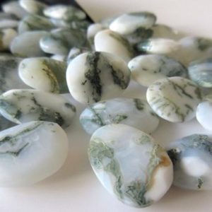 Shop Agate Cabochons! 6 Pieces 16mm to 18mm Each Natural Moss Agate Faceted Rose Cut Flat Cabochons RS72 | Natural genuine stones & crystals in various shapes & sizes. Buy raw cut, tumbled, or polished gemstones for making jewelry or crystal healing energy vibration raising reiki stones. #crystals #gemstones #crystalhealing #crystalsandgemstones #energyhealing #affiliate #ad