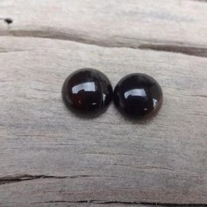 Pair Black Agate small round cabochons 12x5mm, Pair Black Agate Cabochon, Agate Gemstone, Agate Cab | Natural genuine stones & crystals in various shapes & sizes. Buy raw cut, tumbled, or polished gemstones for making jewelry or crystal healing energy vibration raising reiki stones. #crystals #gemstones #crystalhealing #crystalsandgemstones #energyhealing #affiliate #ad