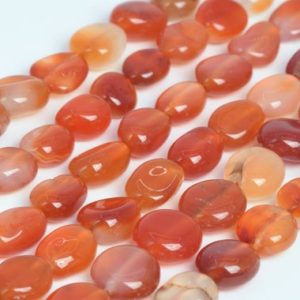 Natural Orange Red Agate Loose Beads Grade AA Pebble Nugget Shape 8-10mm | Natural genuine beads Gemstone beads for beading and jewelry making.  #jewelry #beads #beadedjewelry #diyjewelry #jewelrymaking #beadstore #beading #affiliate #ad