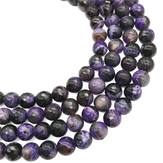 10mm Faceted Agate Beads, Gemstone Beads, Wholesale Beads