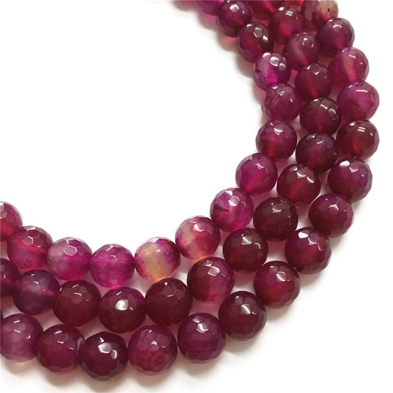 10mm Faceted Purple Agate Beads, Gemstone Beads, Wholesale Beads