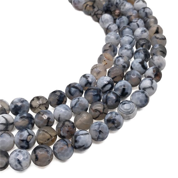 8mm Faceted Agate Beads, Gemstone Beads, Wholseale Beads