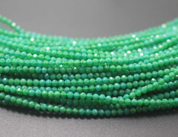 Faceted Green Agate Beads,2mm Agate Faceted Beads Bulk Supply,small Size Beads,15 Inches One Starand