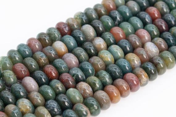 Genuine Natural Multicolor Indian Agate Loose Beads Rondelle Shape 10x6mm