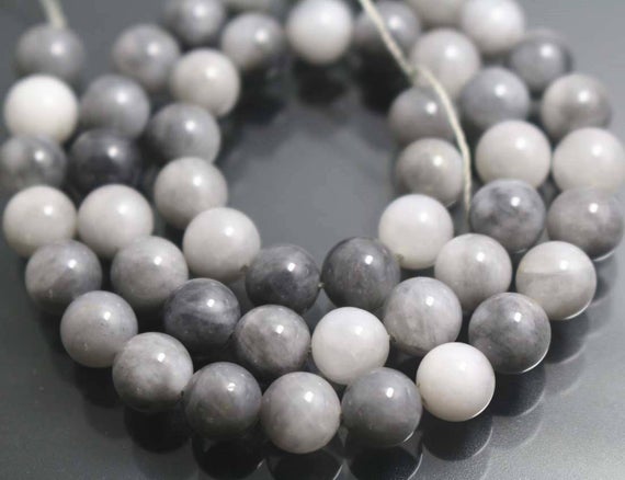 6mm/8mm/10mm Eagle Eyes Agate Beads,smooth And Round Silver Grey Agate Beads,15 Inches One Starand